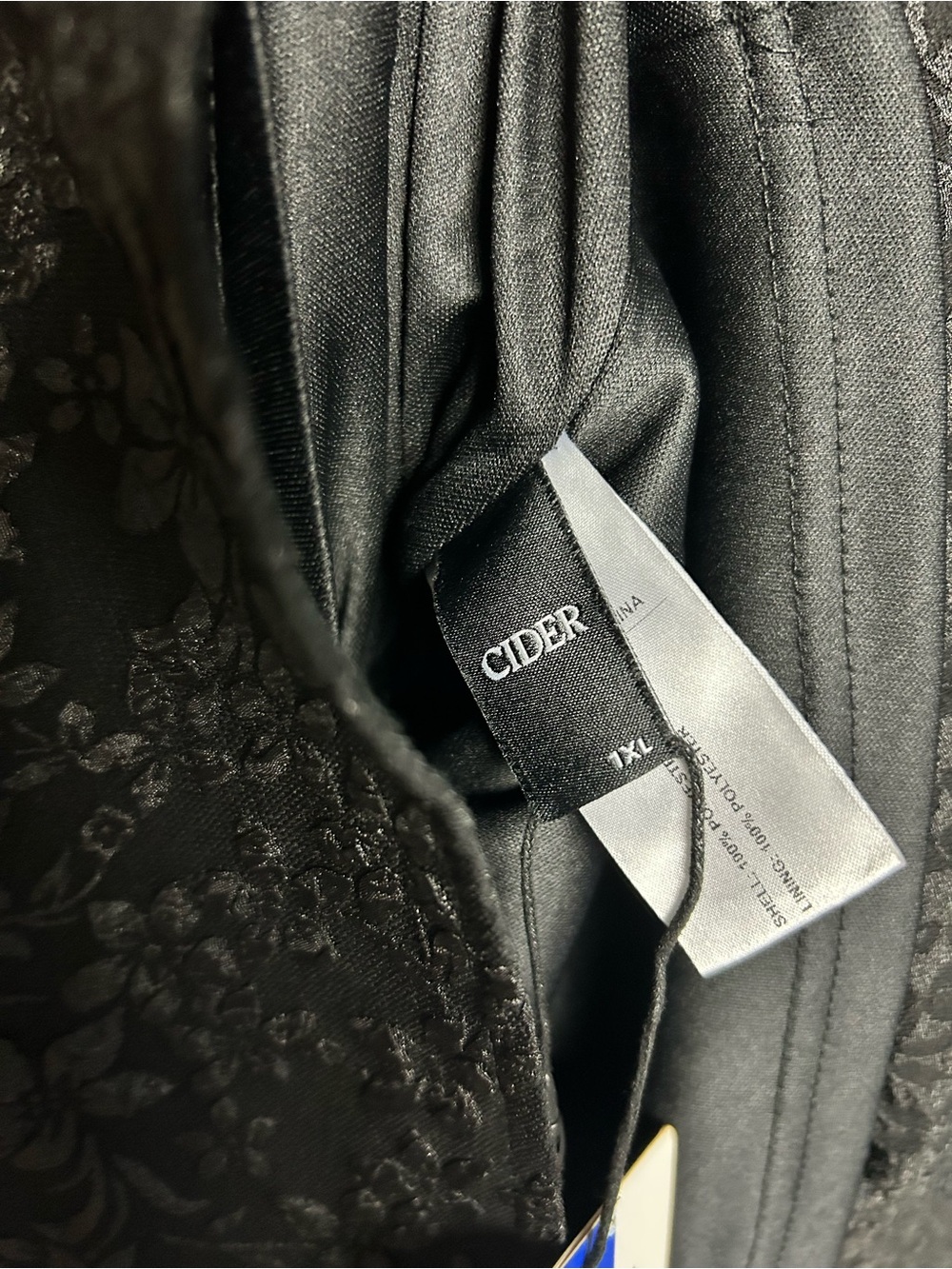 Cider SQUARE NECK FLORAL JACQUARD BACKLESS BOWKNOT MINI DRESS CURVE & PLUS - Picture 2 of 9